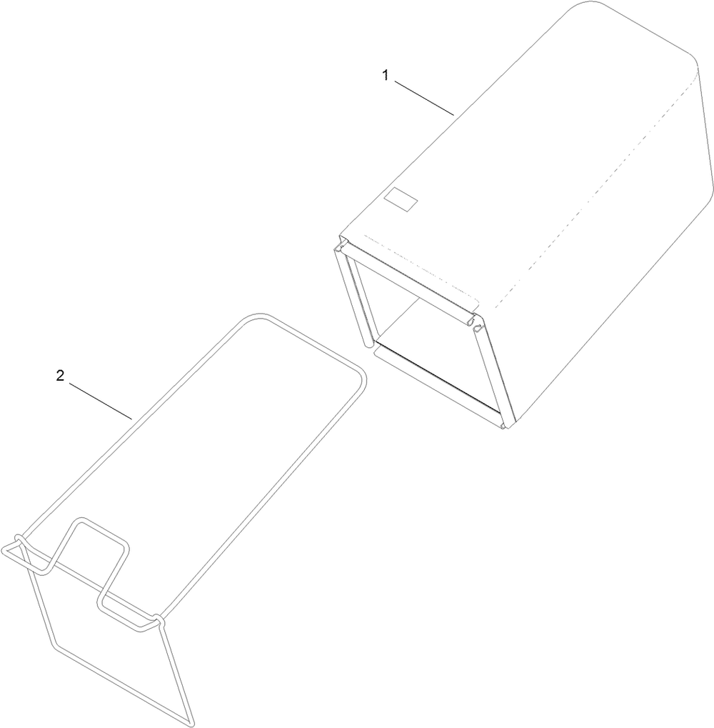 Rear Bag Assembly Diagram and Parts List for 10996 (312000001-312999999)(2012) Lawn Boy Lawn Mower